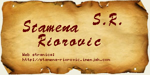 Stamena Riorović vizit kartica